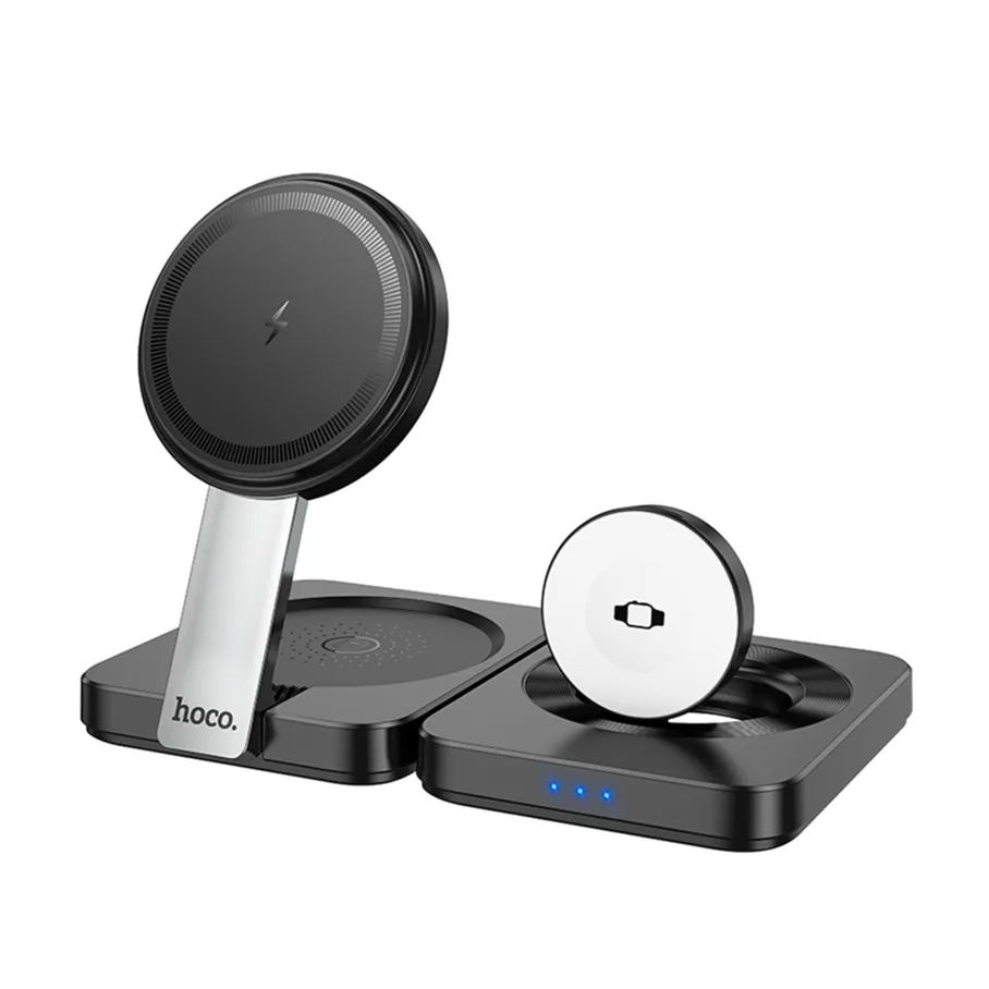 Беспроводное Зарядное Устройство Hoco CQ11 3-in-1 Magnetic Wireless 15W, цвет черный