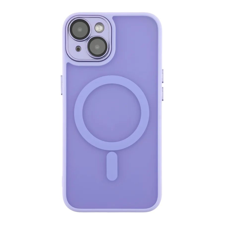 Чехол TPU+PC Magnetic Matte Camera Lens with Magsafe для iPhone 14 Purple