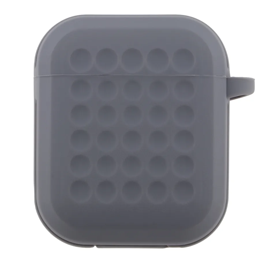 Футляр Silicone Fashion Case с крючком для AirPods 1/2, цвет серый