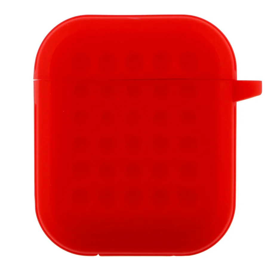 Футляр с крючком для AirPods 1/2, цвет красный