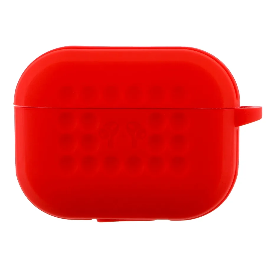 Футляр Silicone Fashion Case с крючком для AirPods Pro, цвет красный