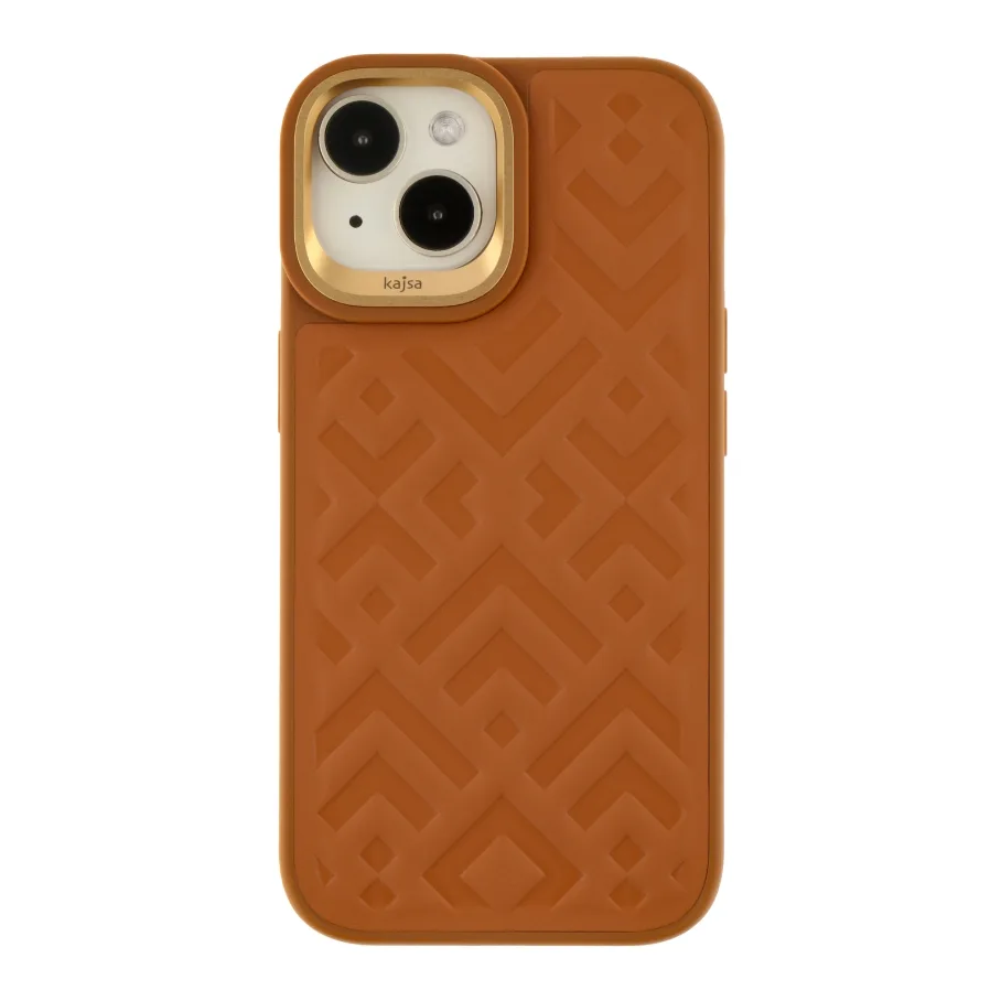 Чехол Kajsa Briquette Collection Rhombus для iPhone 15, цвет коричневый