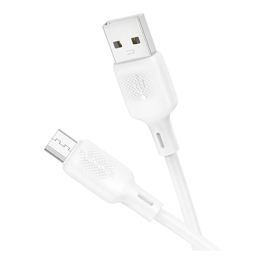 USB Borofone BX113 Silicone Micro 2.4A, цвет белый