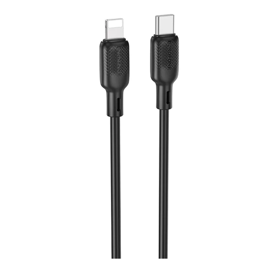 USB Borofone BX113 Silicone Type-C to Lightning PD27W 2m Черный