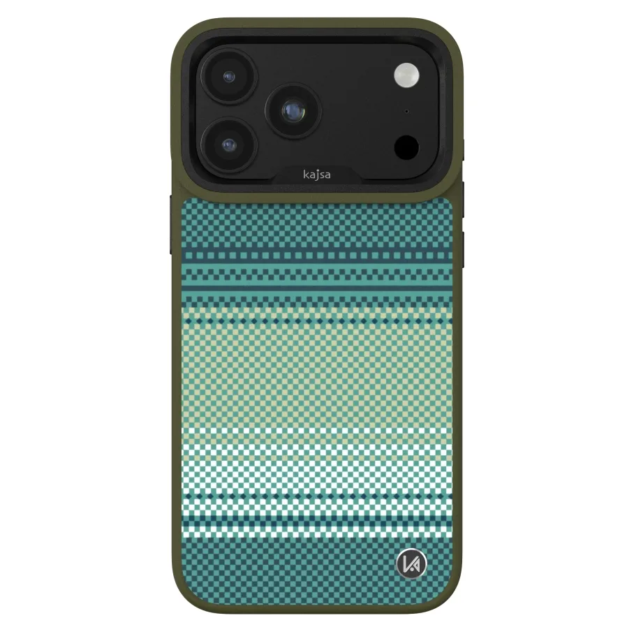 Чехол Kajsa Resort Collection Gradient Stripe with MagSafe для iPhone 18 Pro Max Olive Green O-Ring