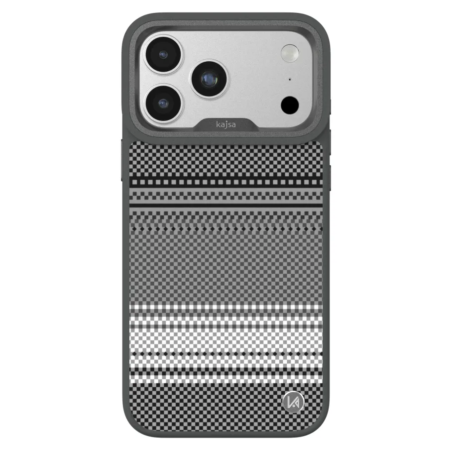 Чехол Kajsa Resort Collection Gradient Stripe with MagSafe для iPhone 18 Pro Charcoal Grey O-Ring
