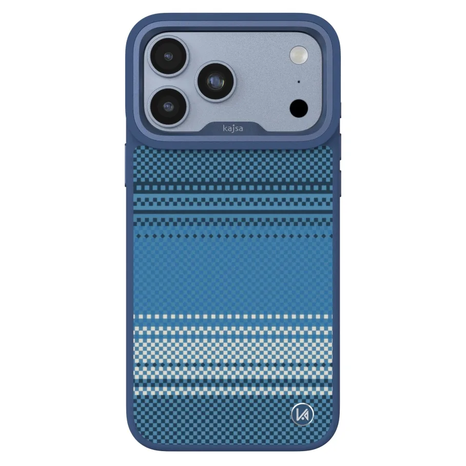 Чехол Kajsa Resort Collection Gradient Stripe with MagSafe для iPhone 18 Pro Steel Blue O-Ring