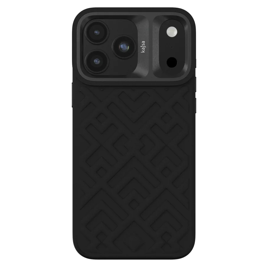 Чехол Kajsa Briquette Collection Rhombus with MagSafe для iPhone 18 Pro Max Carbon Black B-Ring