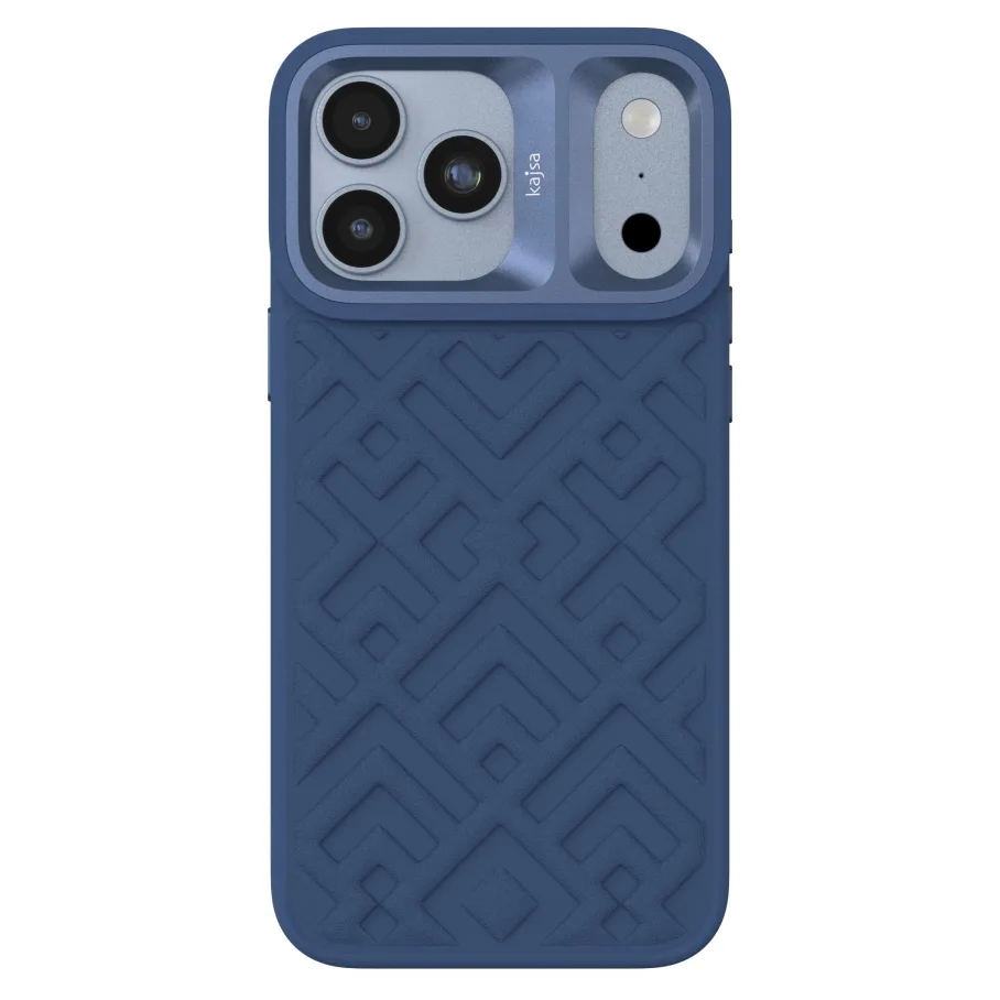 Чехол Kajsa Briquette Collection Rhombus with MagSafe для iPhone 18 Pro Max Steel Blue B-Ring