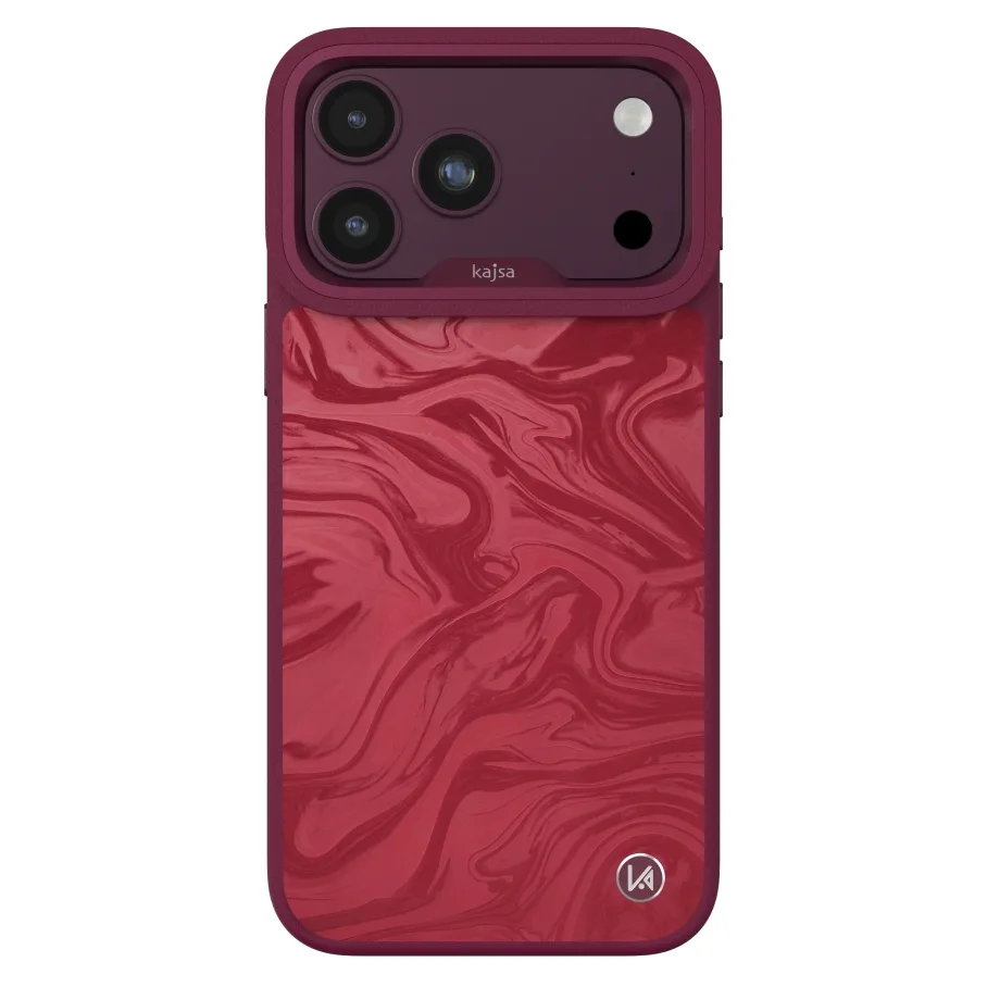 Чехол Kajsa Glamorous Collection Fluid Art with MagSafe для iPhone 18 Pro Max Cherry O-Ring