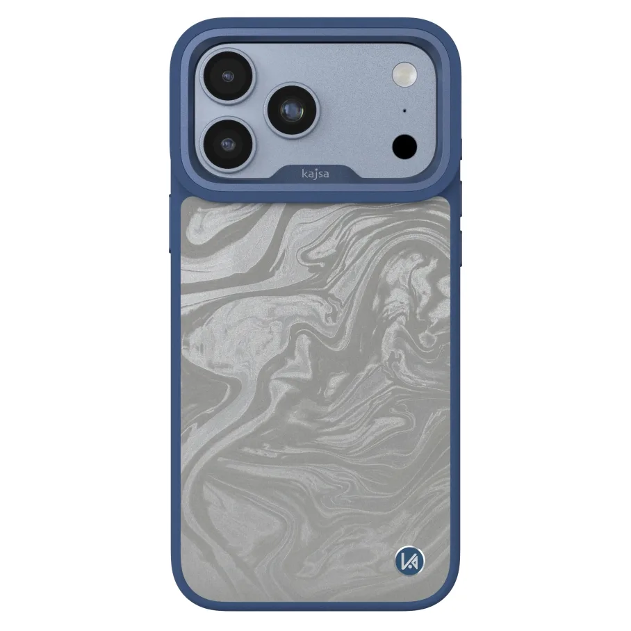 Чехол Kajsa Glamorous Collection Fluid Art with MagSafe для iPhone 18 Pro Max Steel Blue O-Ring