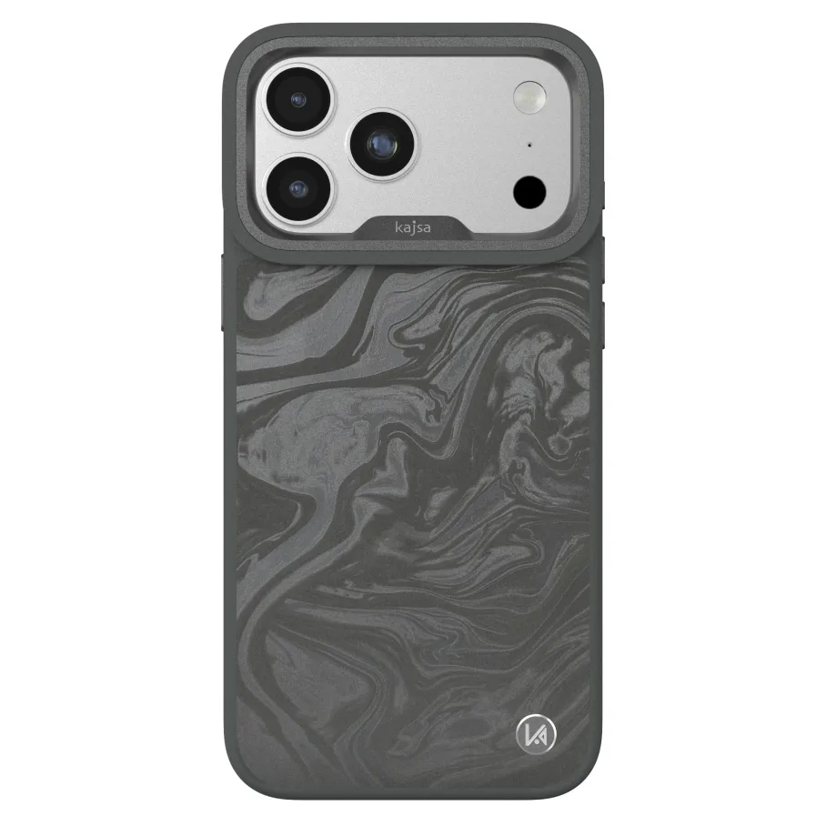 Чехол Kajsa Glamorous Collection Fluid Art with MagSafe для iPhone 18 Pro Max Charcoal Grey O-Ring