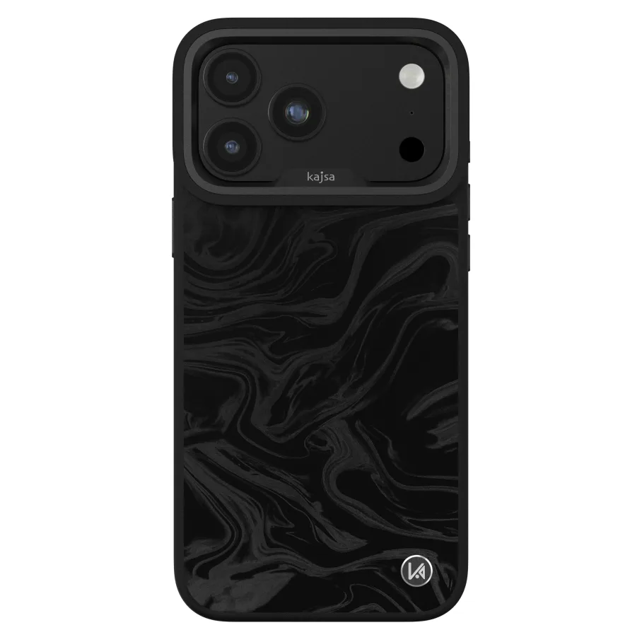 Чехол Kajsa Glamorous Collection Fluid Art with MagSafe для iPhone 18 Pro Carbon Black O-Ring