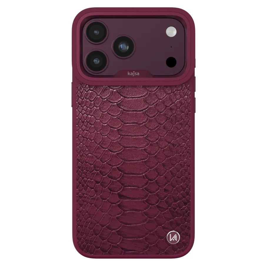 Чехол Kajsa Glamorous Collection Snake Pattern with MagSafe для iPhone 18 Pro Max Cherry O-Ring