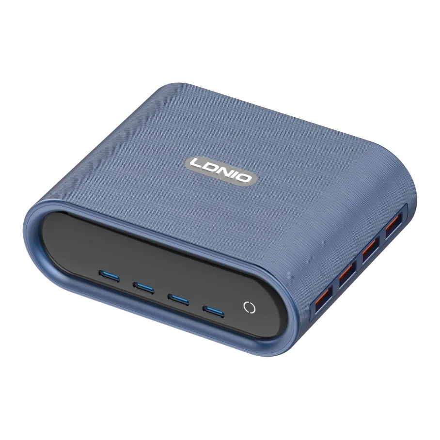 Сетевое Зарядное Устройство LDNIO Q17 4USB-A/4USB-C GAN 100W+Type-C to Type-C Синий
