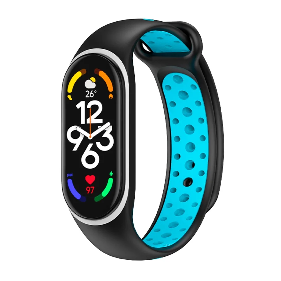 Ремешок для Xiaomi Mi Band 5/6/7, цвет черный/синий