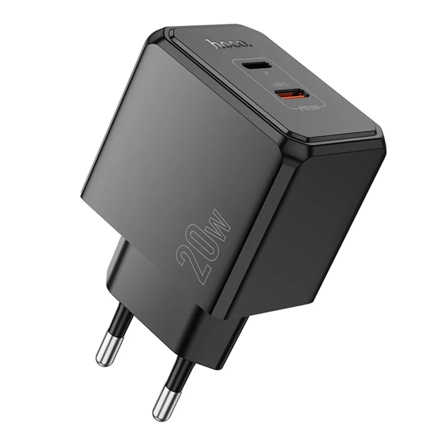 Сетевое Зарядное Устройство Hoco CS16A 1USB-C/1IP PD/QC 20W, цвет черный