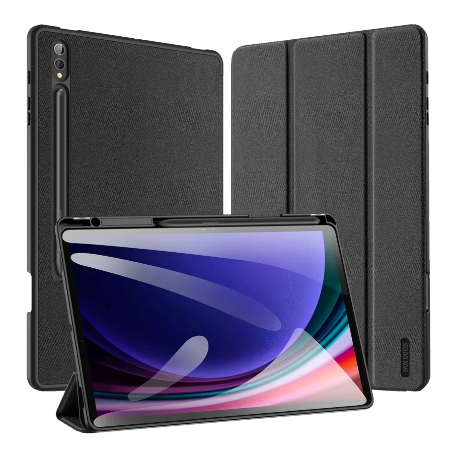 Чехол для Samsung Tab S10 Plus/S9 Plus/Tab S9 FE Plus с держателем для S Pen и сенсором пробуждения, цвет черный