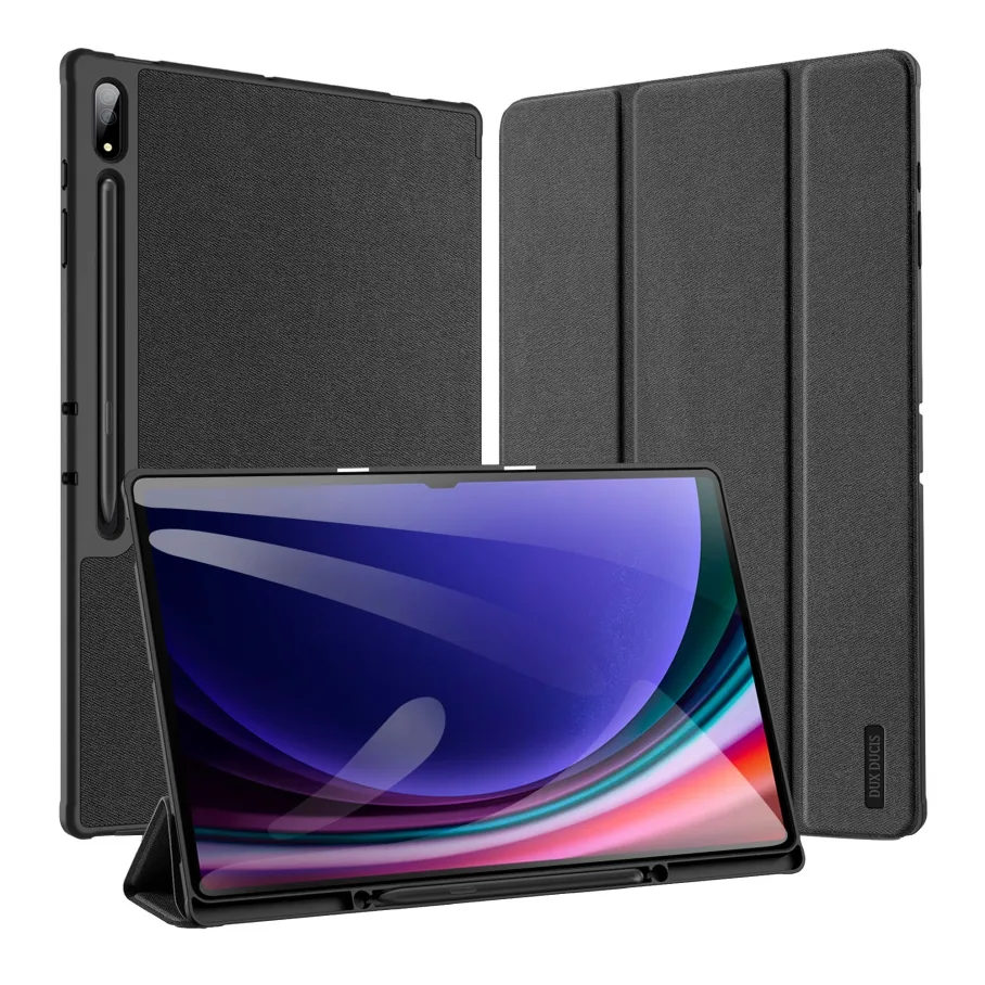 Чехол для Samsung Tab S10 Ultra/S9 Ultra/S8 Ultra с держателем для S Pen и авто-включением/выключением, цвет черный