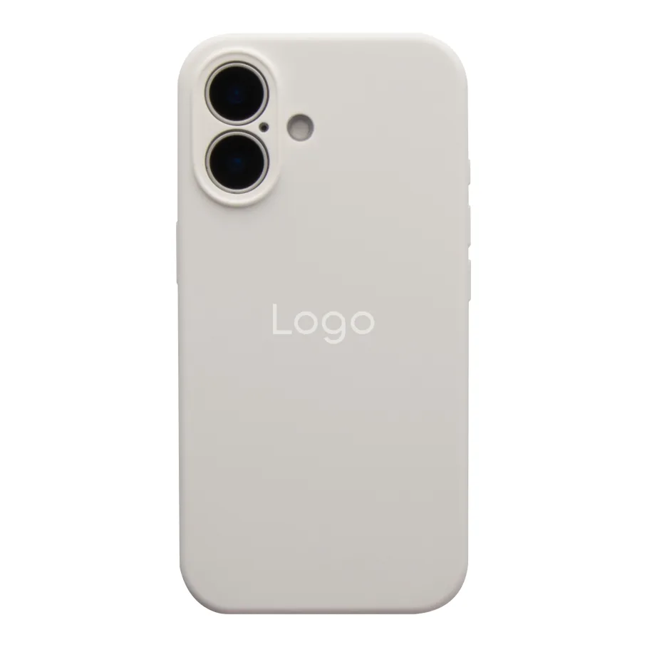 Чехол Silicone Case Full Size with Frame для iPhone 16 09.White