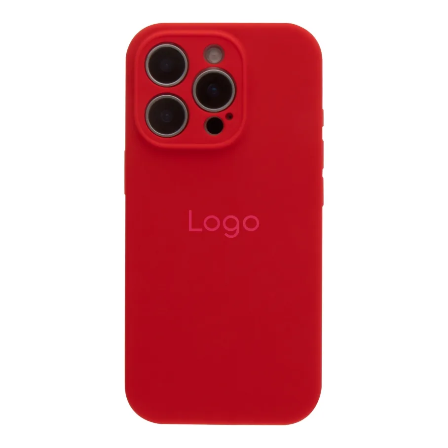 Чехол Silicone Case Full Size with Frame для iPhone 16 Pro Max 14.Red