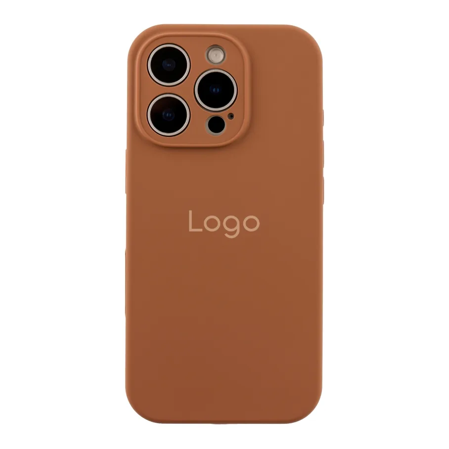 Чехол Silicone Case Full Size with Frame для iPhone 16 Pro Max 93.New Brown