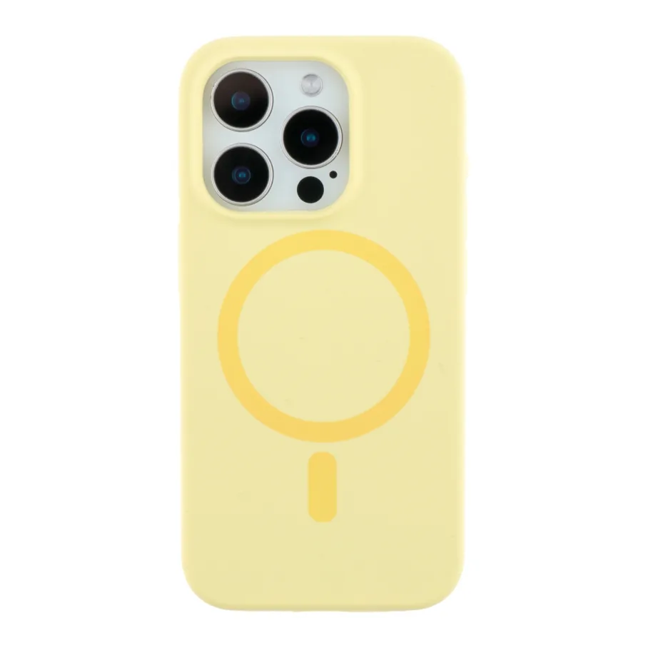 Чехол Glow Silicone с Magsafe для iPhone 15 Pro Max, цвет желтый