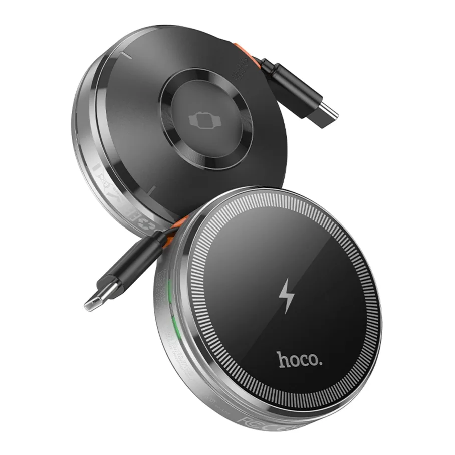 Беспроводное Зарядное Устройство Hoco CQ18 2-in-1 15W Magnetic, цвет серебристый