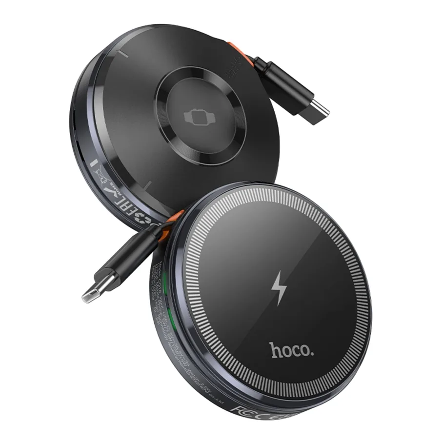 Беспроводное Зарядное Устройство Hoco CQ18 2-in-1 15W Magnetic, цвет серый