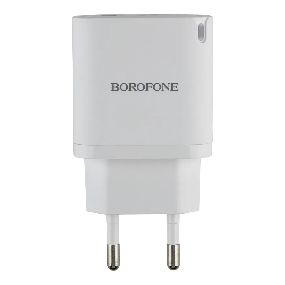 Сетевое Зарядное Устройство Borofone BA83A 1USB-C/1USB PD/QC 20W+Type-C to Type-C, цвет белый