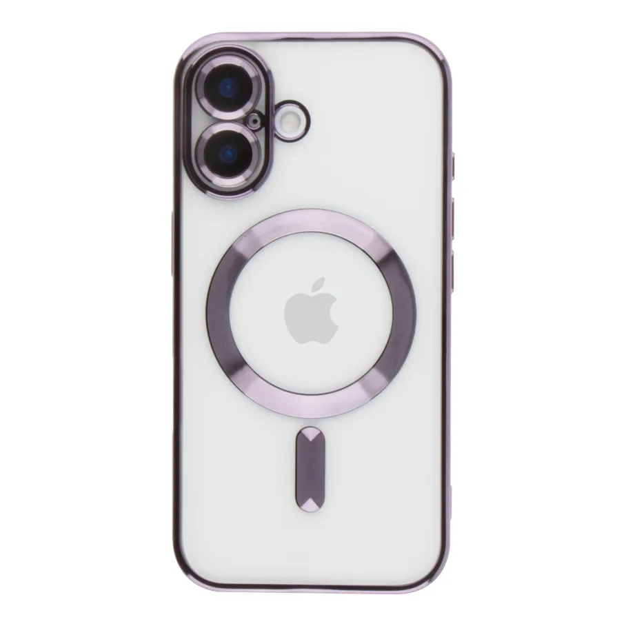 Чехол TPU Metallic с Magsafe для iPhone 16 Dark Purple
