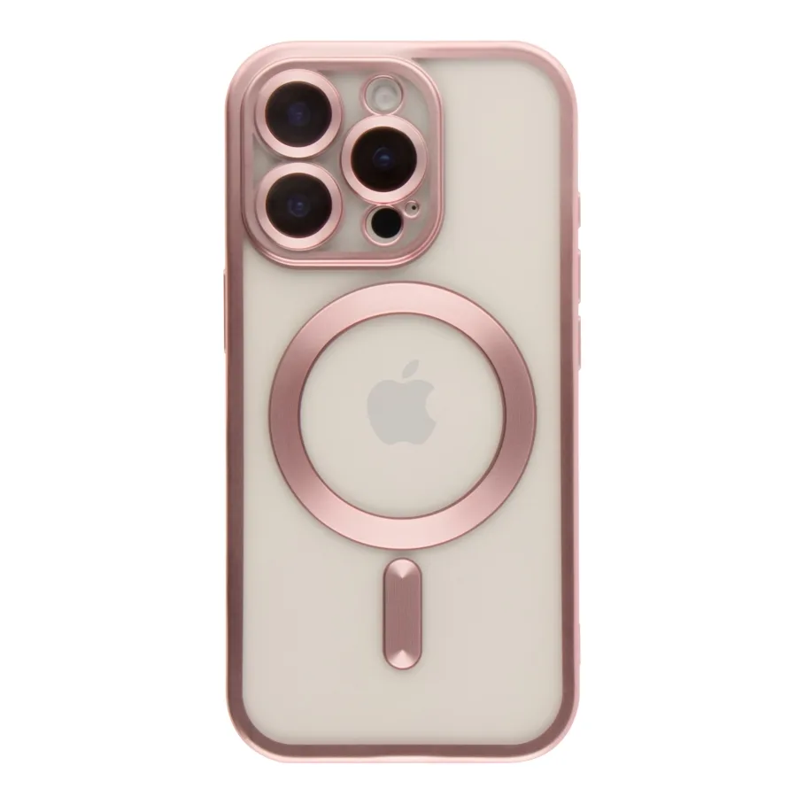 Чехол для iPhone 16 Pro Max с MagSafe, цвет хромированный розовый