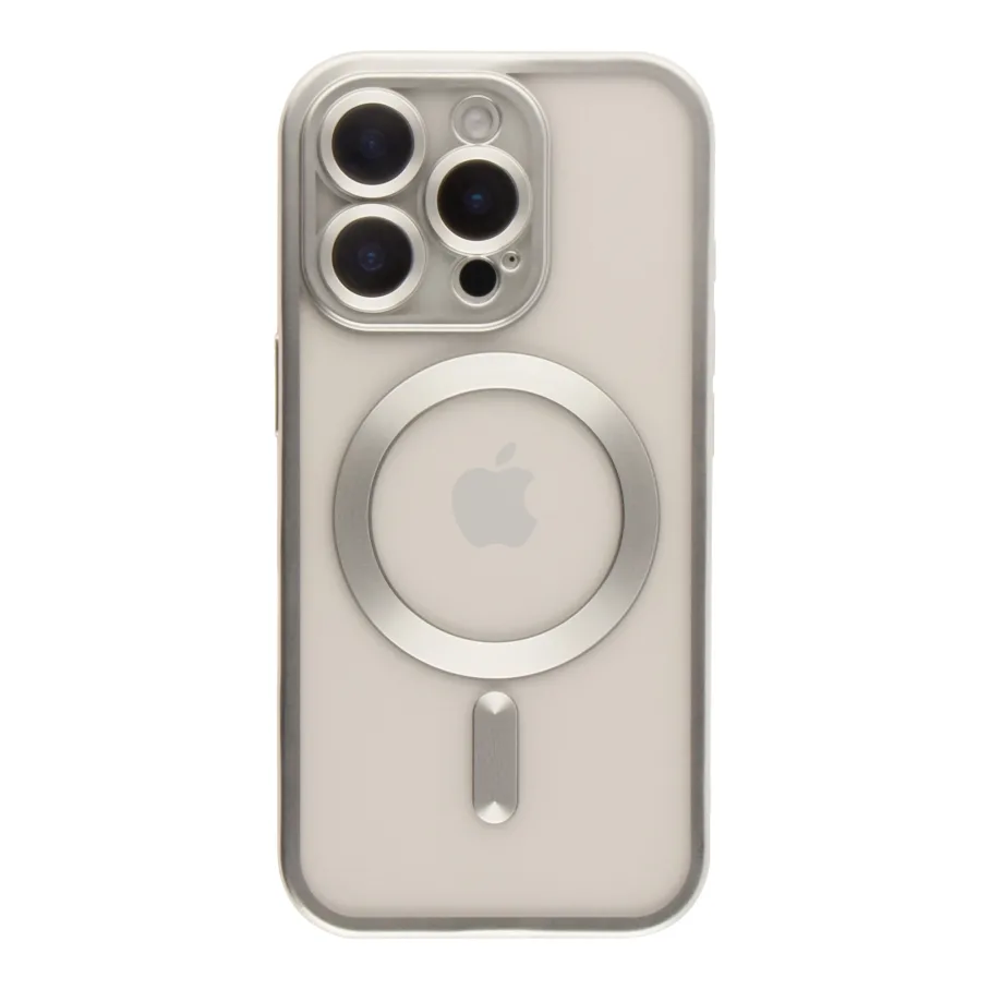 Чехол для iPhone 16 Pro Max с MagSafe, цвет хром серебристый