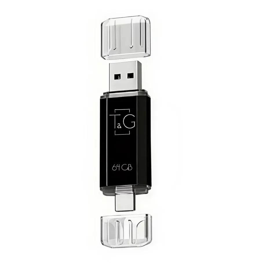 USB Flash Drive 3.0 T&G 64gb USB/Type C 009, цвет черный