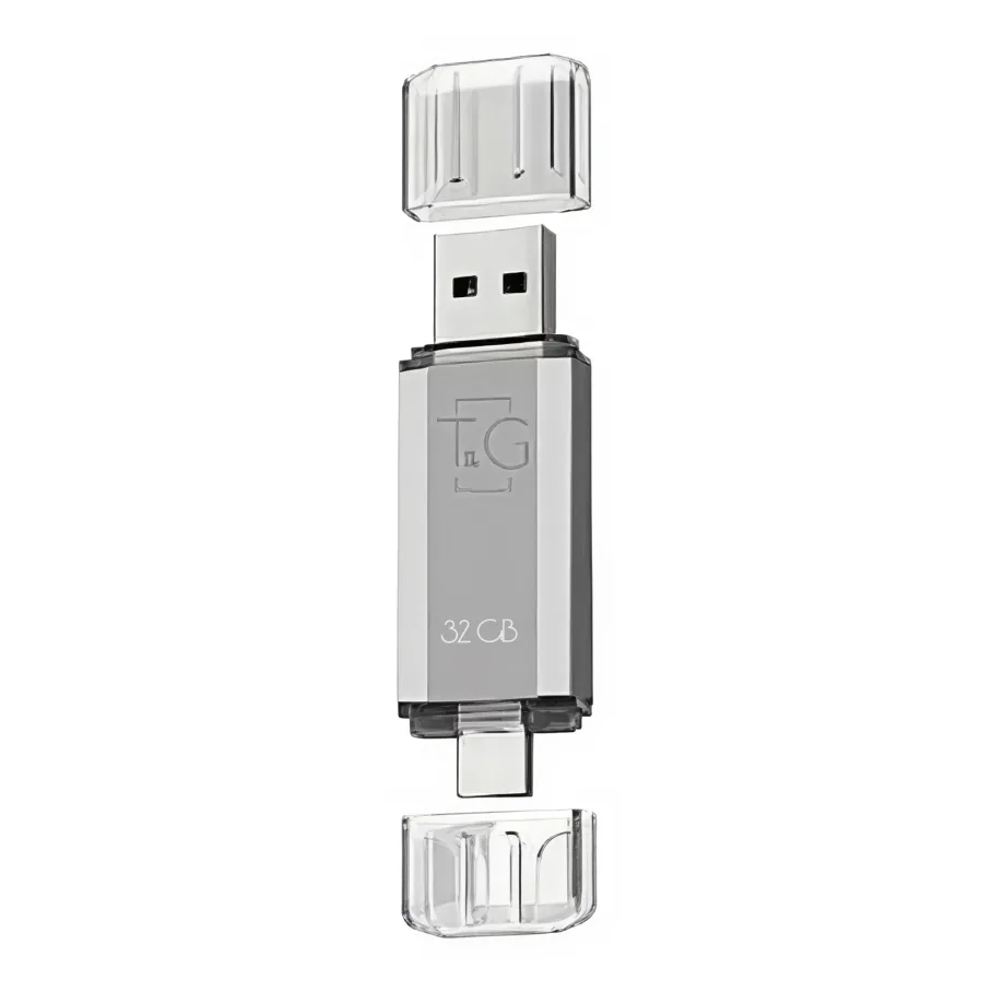 USB Flash Drive T&G 32gb USB/Type C 009, цвет серебристый