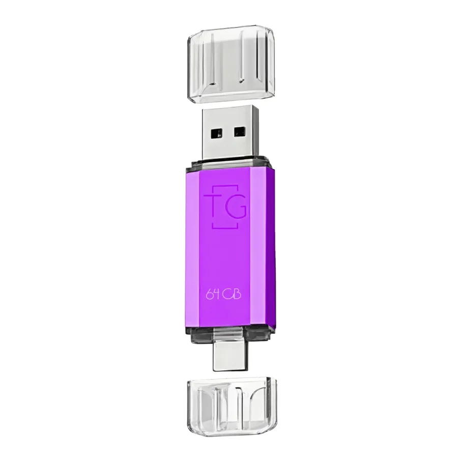 USB Flash Drive T&G 64gb USB/Type C 009, цвет фиолетовый