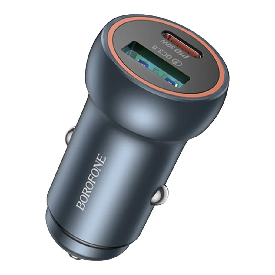 Авто Зарядное Устройство Borofone BZ32A 1USB/1USB-C QC/PD30W, цвет серый