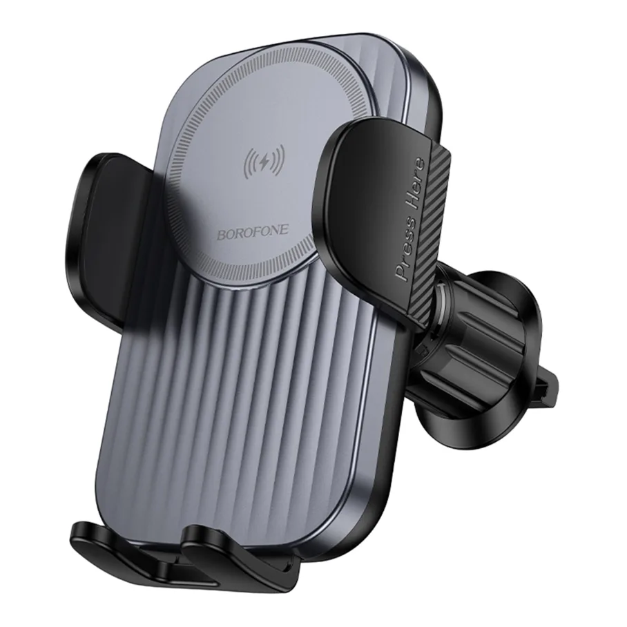 Автодержатель Borofone BH221 Wireless, 15W, цвет серый