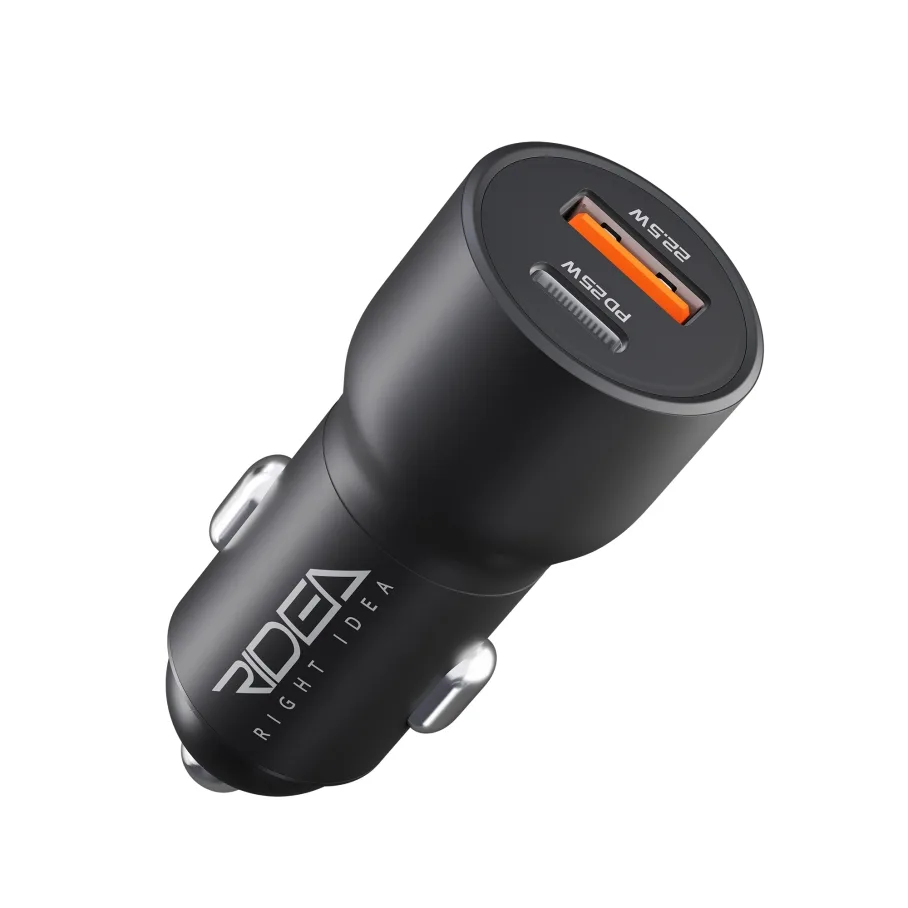 Авто Зарядное Устройство Ridea RCC-47110 QPow Pro 1USB/1USB-C PD/QC 47.5W, цвет черный