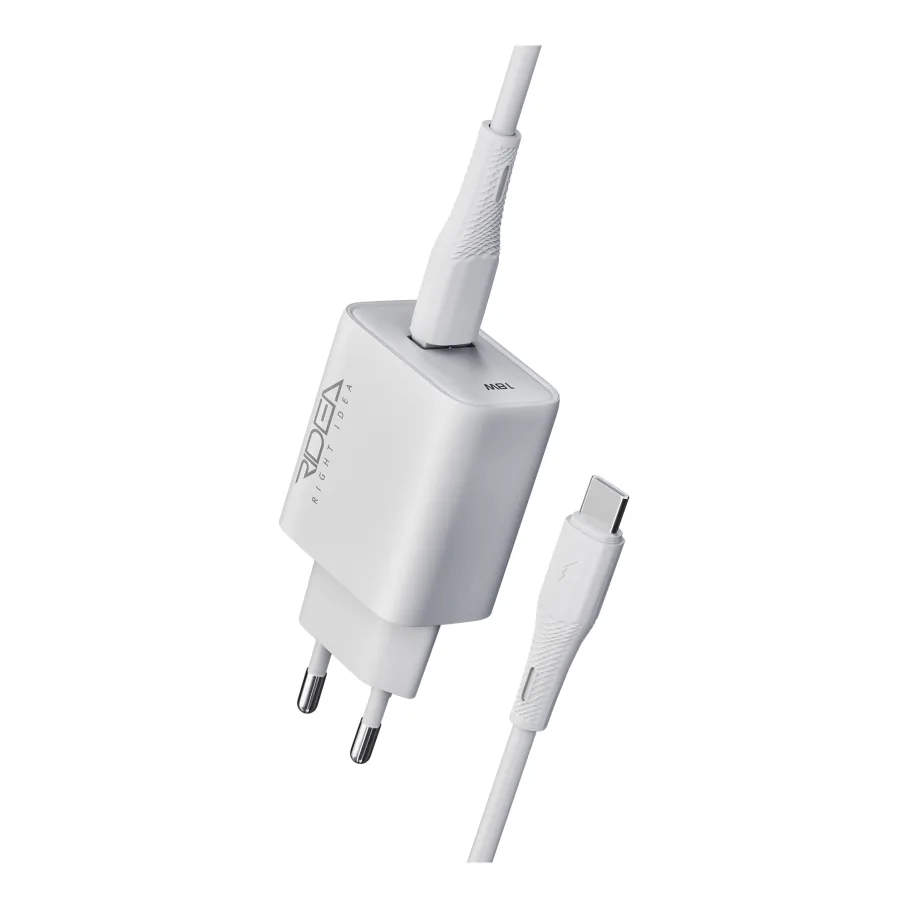 Сетевое Зарядное Устройство Ridea RW-18121 Rapid 1USB QC 18W+Type-C, цвет белый
