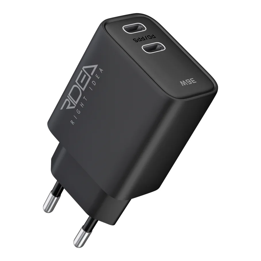 Сетевое Зарядное Устройство Ridea RW-36120 Turbo Pro 2USB-C QC/PD 36W Черный