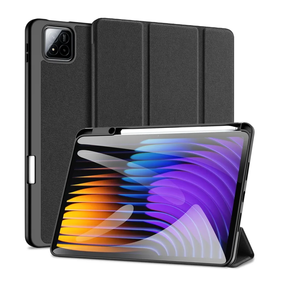 Чехол для Xiaomi Pad 7/7 Pro с держателем для стилуса и авто-включением, цвет черный