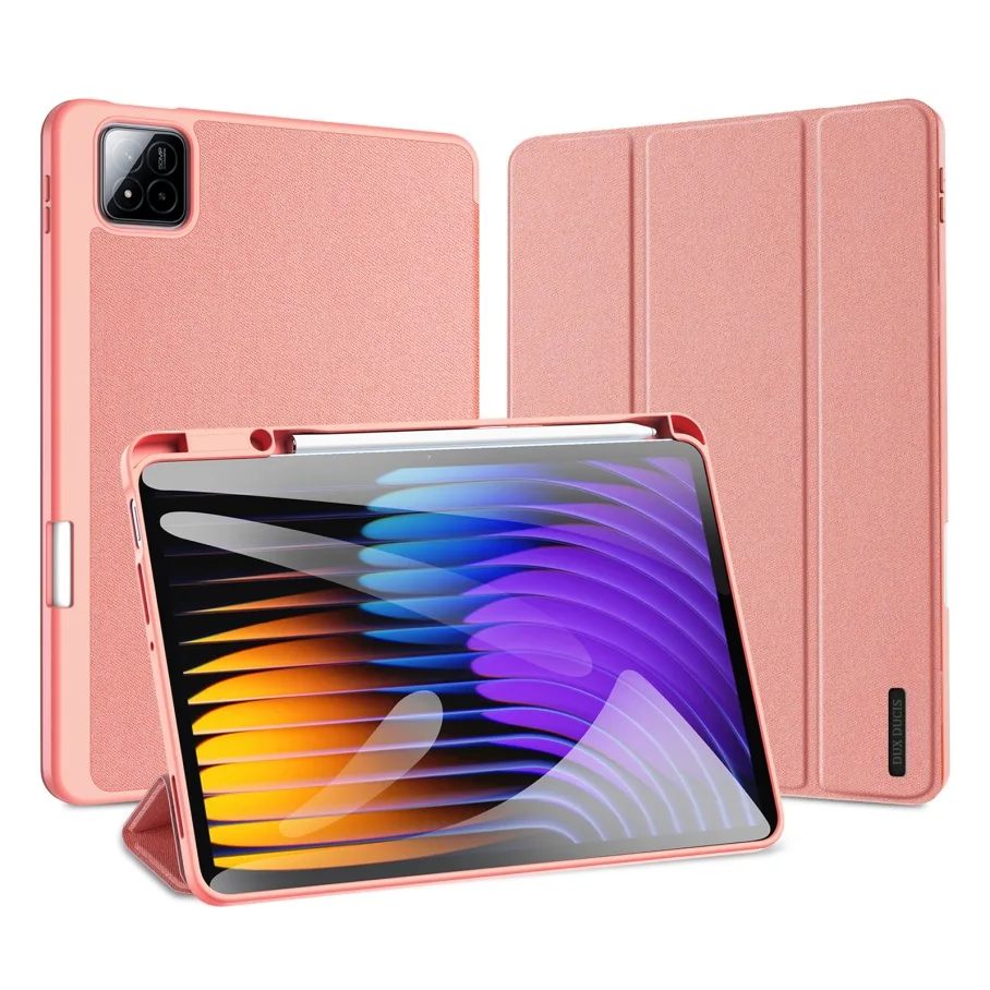 Чехол для Xiaomi Pad 7/7 Pro с держателем для стилуса и авто-включением/выключением, цвет розовый