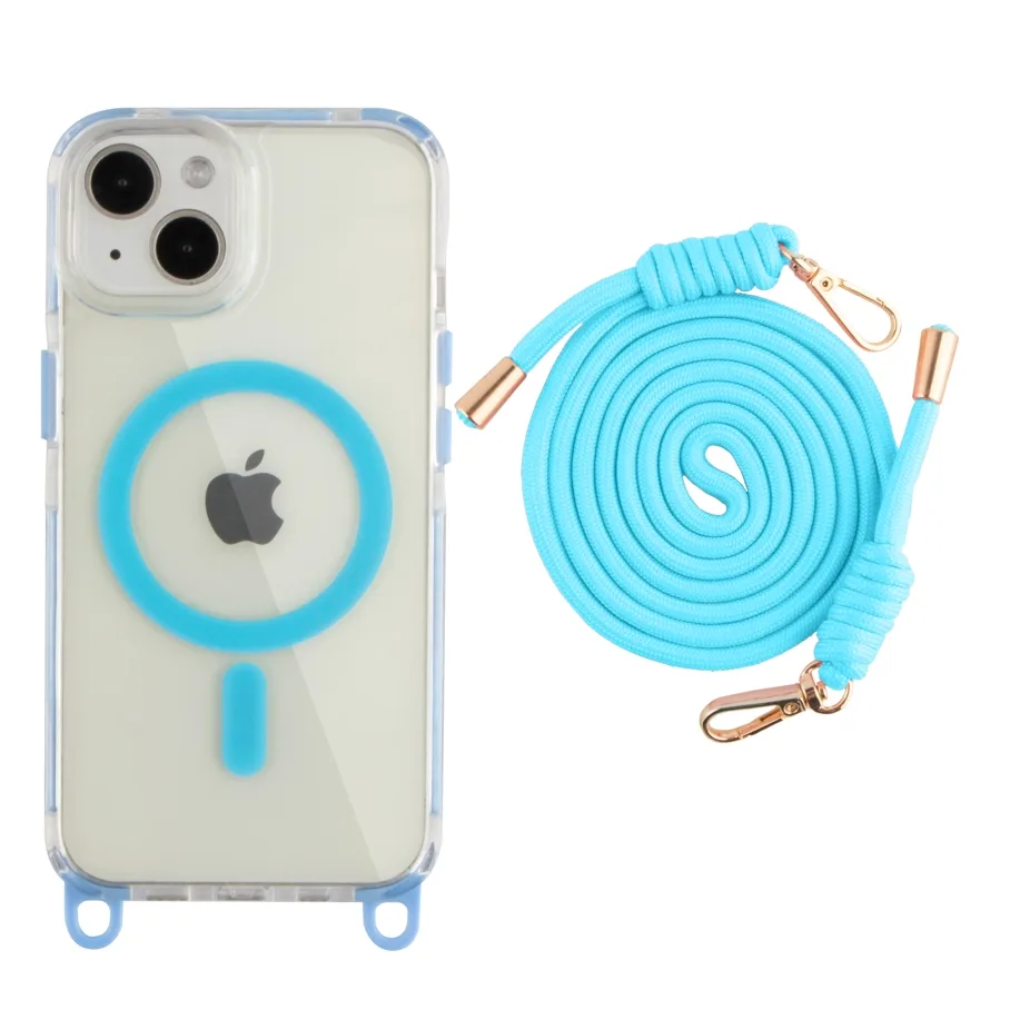Чехол для iPhone 13/14 с MagSafe, цвет голубой