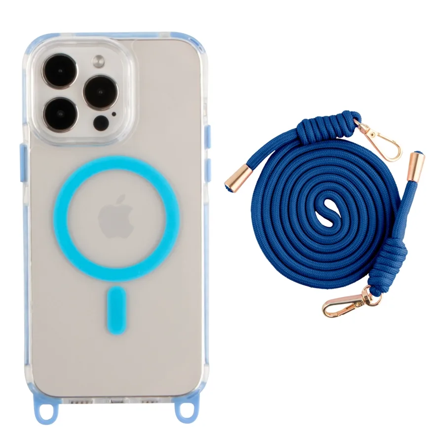 Чехол для iPhone 13 Pro Max с MagSafe, цвет голубой