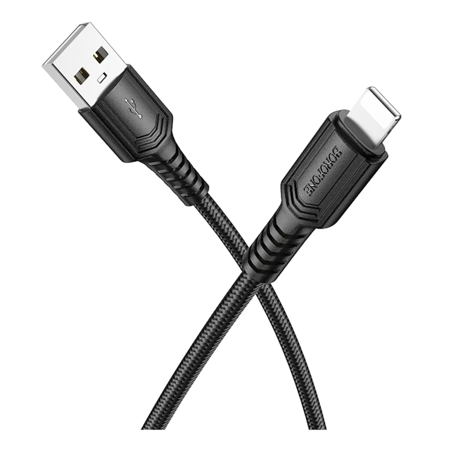 USB Borofone BX116 Lightning 2.4A, цвет черный