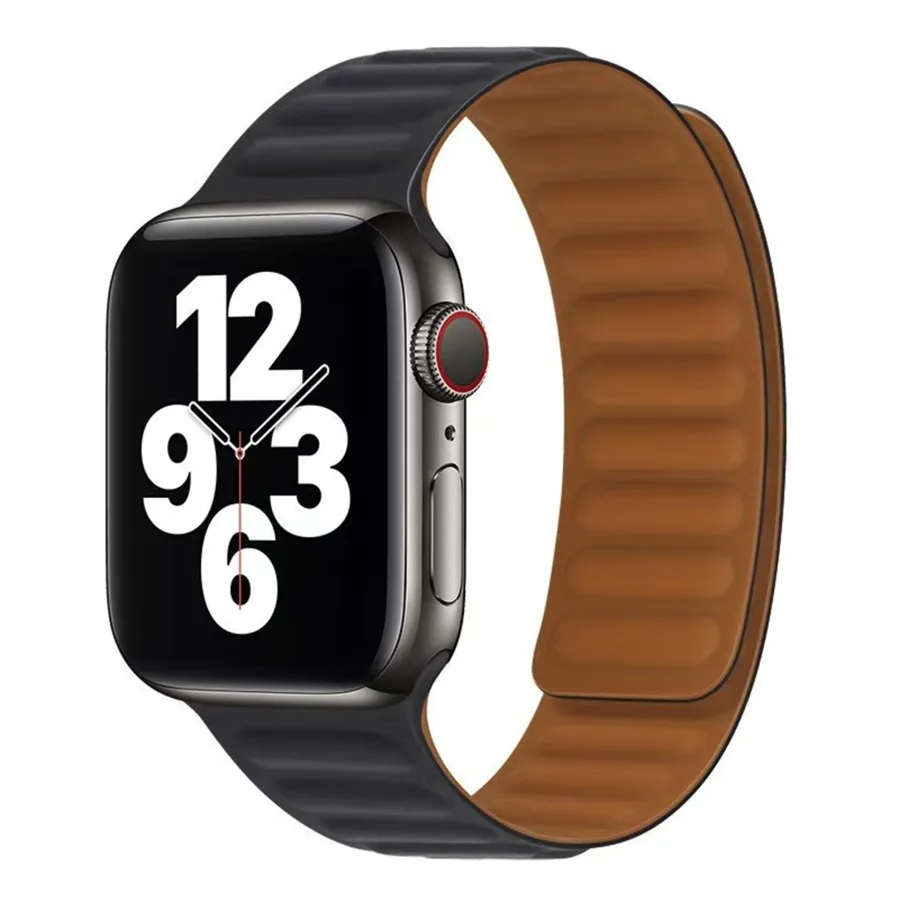 Ремешок для Apple Watch Magnetic Silicone 42/44/45/49 mm, цвет черный