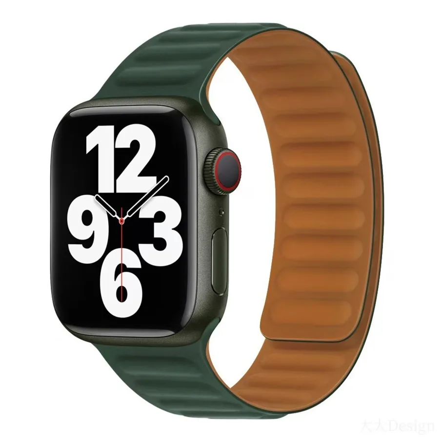 Ремешок для Apple Watch Magnetic, 42/44/45/49 mm, цвет зеленый секвойя