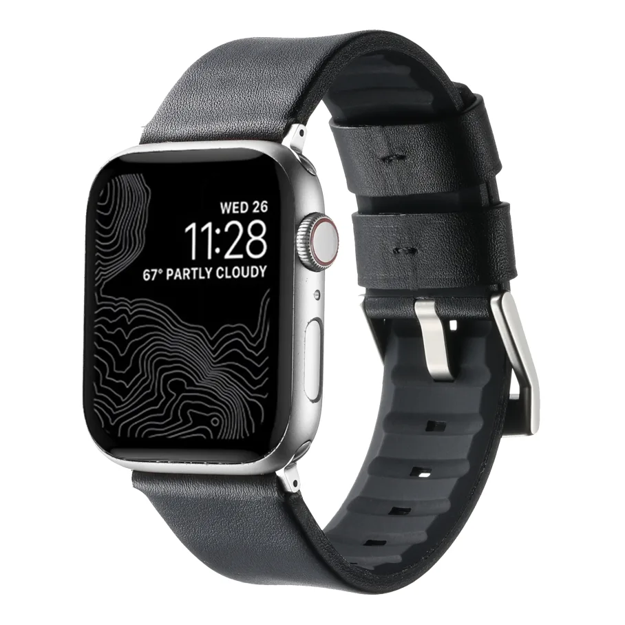 Ремешок для Apple Watch, 38/40/41 mm, цвет черный серебристый