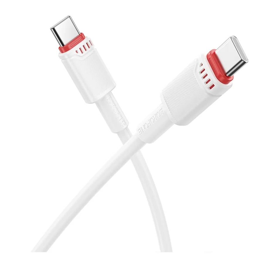 USB Borofone BX110 Type-C to Type-C 60W, цвет белый